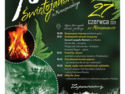 Plakat - zaproszenie na Noc świetojańską 2021r